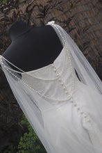 Load image into Gallery viewer, Wedding Cape | Draped Pearl Back