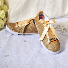 Load image into Gallery viewer, Glitter Trainers/Sneakers (Gold)

