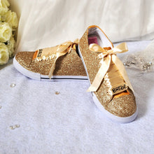 Load image into Gallery viewer, Glitter Trainers/Sneakers (Gold)