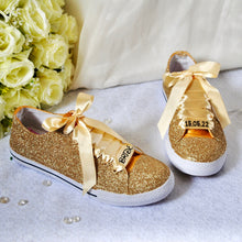Load image into Gallery viewer, Glitter Trainers/Sneakers (Gold)