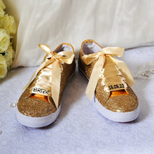 Load image into Gallery viewer, Glitter Trainers/Sneakers (Gold)