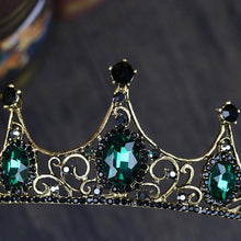 Load image into Gallery viewer, Gothic Gold and Emerald Green Princess Tiara