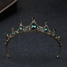 Load image into Gallery viewer, Gothic Gold and Emerald Green Princess Tiara