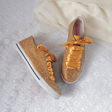 Load image into Gallery viewer, Glitter Trainers/Sneakers (Gold)