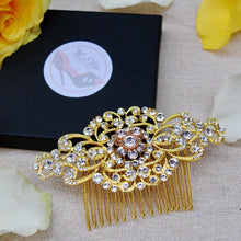 Load image into Gallery viewer, Decorative Gold Hair Comb