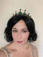 Load image into Gallery viewer, Gothic Gold and Emerald Green Princess Tiara