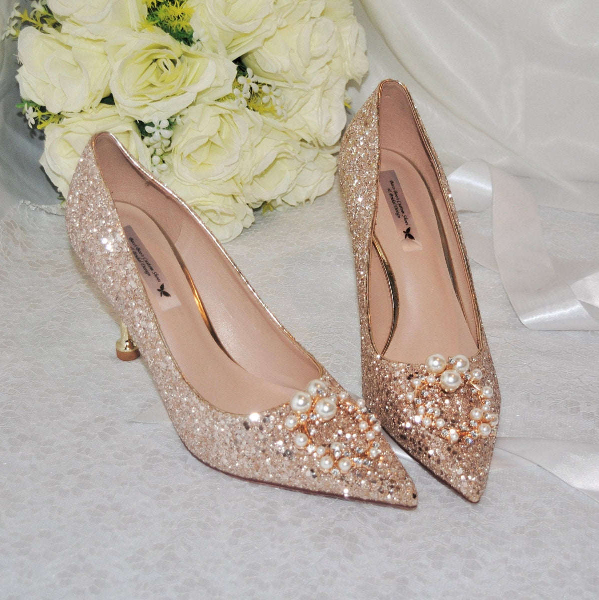 Champagne Gold Glitter Shoes Becci s Bridal Designs