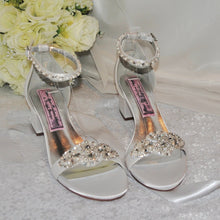 Load image into Gallery viewer, Block Heels with Crystal Embellishments
