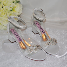 Load image into Gallery viewer, Block Heels with Crystal Embellishments