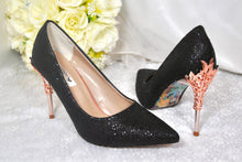 Load image into Gallery viewer, Designer Belle | Black Glitter with Rose Gold