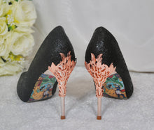 Load image into Gallery viewer, Designer Belle | Black Glitter with Rose Gold