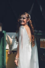 Load image into Gallery viewer, Wedding Cape with Crystal Appliqués