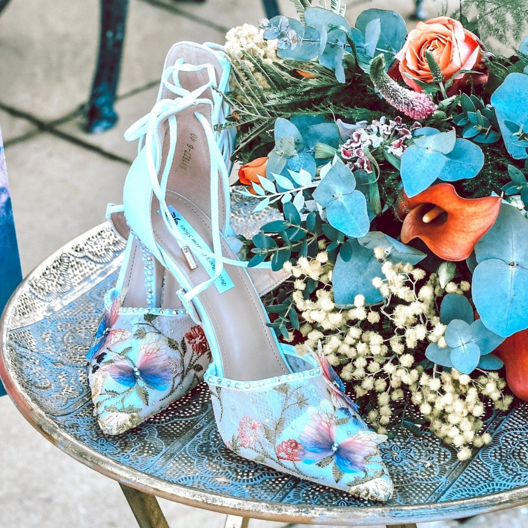 Floral Butterfly Heels