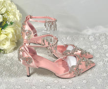 Load image into Gallery viewer, Crystal Trim Sandals | Custom Colours
