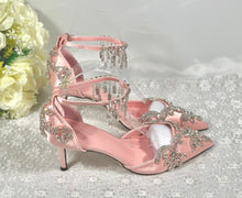 Load image into Gallery viewer, Crystal Trim Sandals | Custom Colours