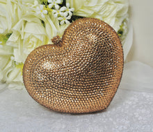 Load image into Gallery viewer, Crystal Heart Bag (Gold)