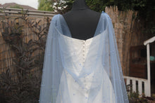 Load image into Gallery viewer, Pearl Wedding Cape | Blue