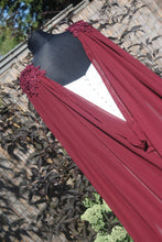 Load image into Gallery viewer, Chiffon Bridal Cloak with Lace - Red, Black, White,  Ivory, Champagne
