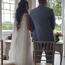 Load image into Gallery viewer, Wedding Cape with Crystal Appliqués