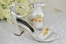 Load image into Gallery viewer, Block Heel with Floral Detail