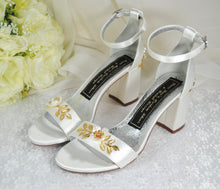 Load image into Gallery viewer, Block Heel with Floral Detail