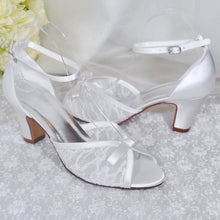 Load image into Gallery viewer, Block Heel Lace Shoes | White or Ivory