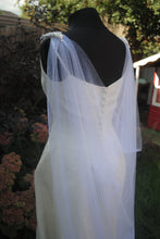 Load image into Gallery viewer, White Glitter Wedding Cape - Bridal Drape Cape Veil
