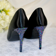 Load image into Gallery viewer, Satin Court Shoes with Glitter Heels