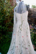 Load image into Gallery viewer, Embroidered Meadow Flower Veil or Cape