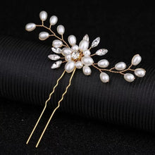 Load image into Gallery viewer, Gold Pearl Hair Pin
