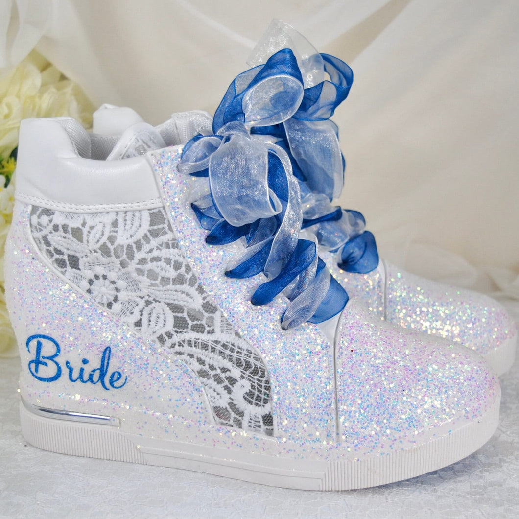 Glitter Wedge Wedding Trainers / Sneakers