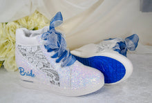 Load image into Gallery viewer, Glitter Wedge Wedding Trainers / Sneakers
