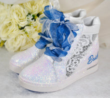 Load image into Gallery viewer, Glitter Wedge Wedding Trainers / Sneakers