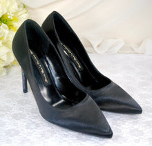 Load image into Gallery viewer, Satin Court Shoes with Glitter Heels