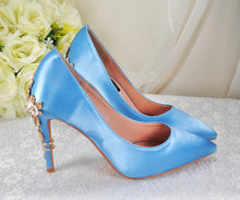 Load image into Gallery viewer, Blue Satin with 'Cherry Blossom'