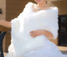 Load image into Gallery viewer, Faux Fur Shawl | White, Ivory, Red or Black