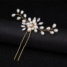 Load image into Gallery viewer, Simple Pearl Bridal Hair Pin - Gold, Silver, Rose Gold