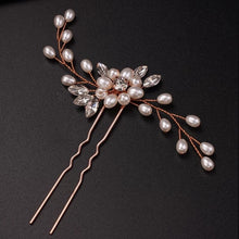 Load image into Gallery viewer, Simple Pearl Bridal Hair Pin - Gold, Silver, Rose Gold