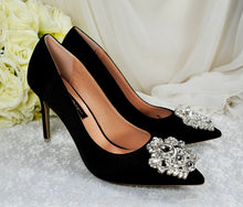 Load image into Gallery viewer, Satin Heels with Crystal Brooch | Other Colours