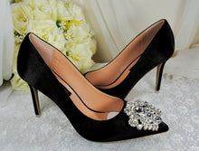 Load image into Gallery viewer, Satin Heels with Crystal Brooch | Other Colours