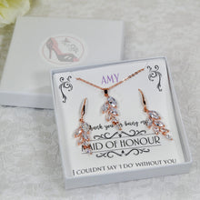 Load image into Gallery viewer, Personalised Jewellery Gift | Earrings, Necklace, Bracelet Set