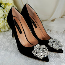 Load image into Gallery viewer, Satin Heels with Crystal Brooch | Other Colours