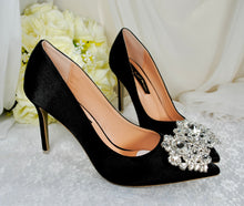 Load image into Gallery viewer, Satin Heels with Crystal Brooch | Other Colours