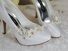 Load image into Gallery viewer, Wedding Shoes with Floral Shoe Clip