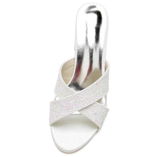 Load image into Gallery viewer, Block Heel Glitter Sandals