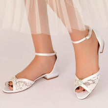 Load image into Gallery viewer, Simply Beautiful Flat Wedding Shoes, Lace Bridal Shoes
