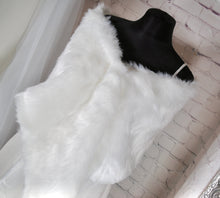 Load image into Gallery viewer, Faux Fur Shawl | White, Ivory, Red or Black