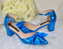 Load image into Gallery viewer, Rock Glitter Block Heel Sandals with FRONT BOW | Other Colours | 5cm or 7cm Heel
