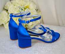 Load image into Gallery viewer, Satin Block Heel Sandals