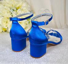Load image into Gallery viewer, Satin Block Heel Sandals